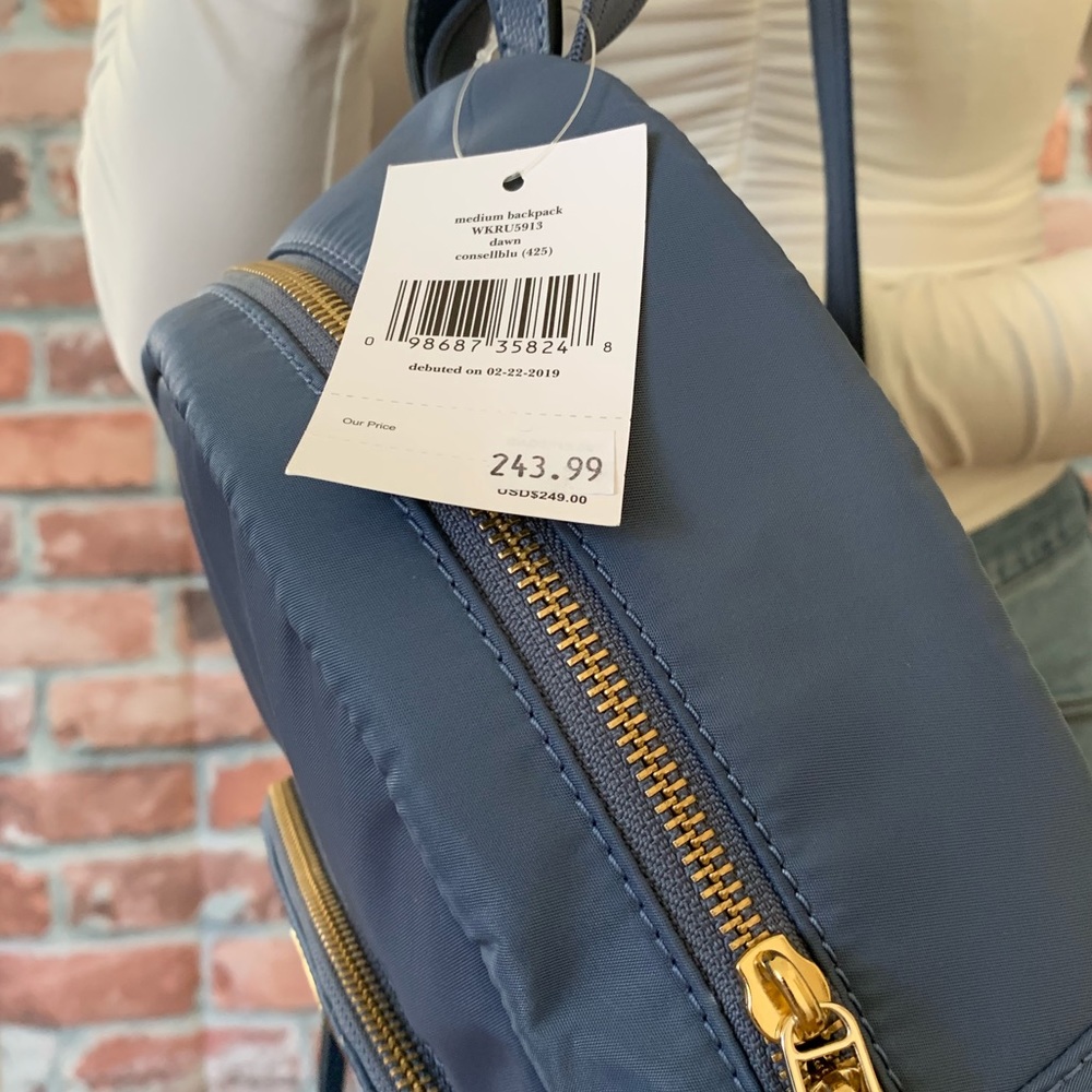 Kate spade MEDIUM backpack dawn blue NYLON bag - Picture 4 of 8